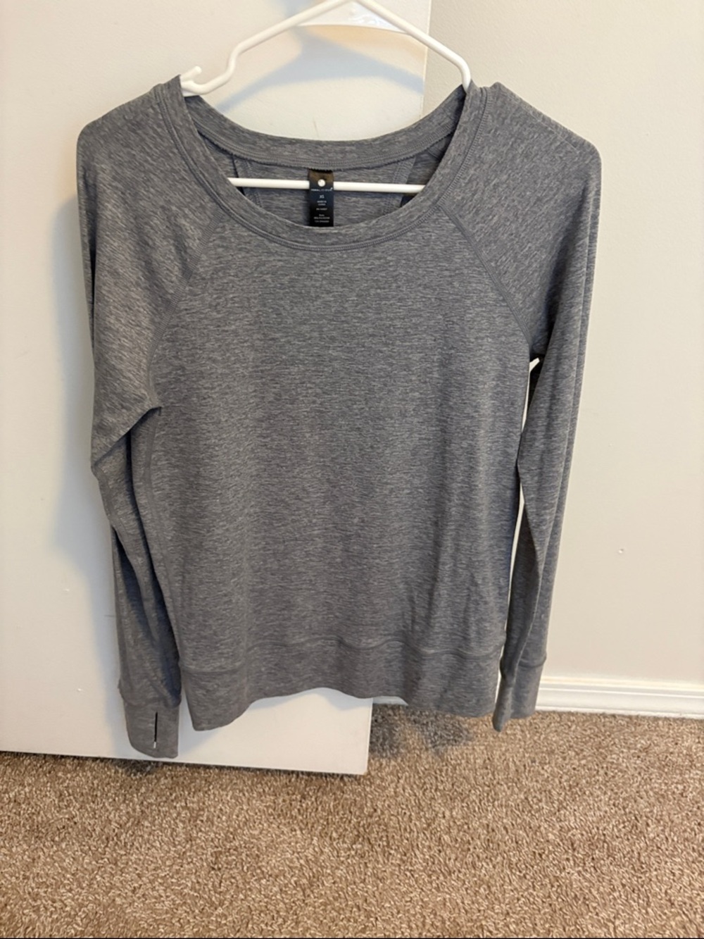 Women's Gray Activewear Long Sleeve